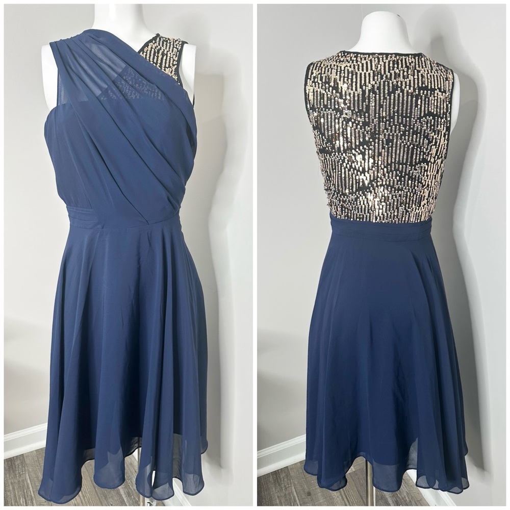 3.1 Phillip Lim Blue Sequin One Shoulder Sundress- PRELOVED-10